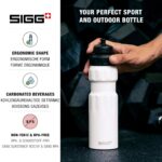 Botella de agua deportiva SIGG 8237.00 metal blanca 25 oz sin BPA con tapa deportiva paquete de 6 piezas
