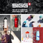 Botella de agua deportiva SIGG 8237.00 metal blanca 25 oz sin BPA con tapa deportiva paquete de 6 piezas
