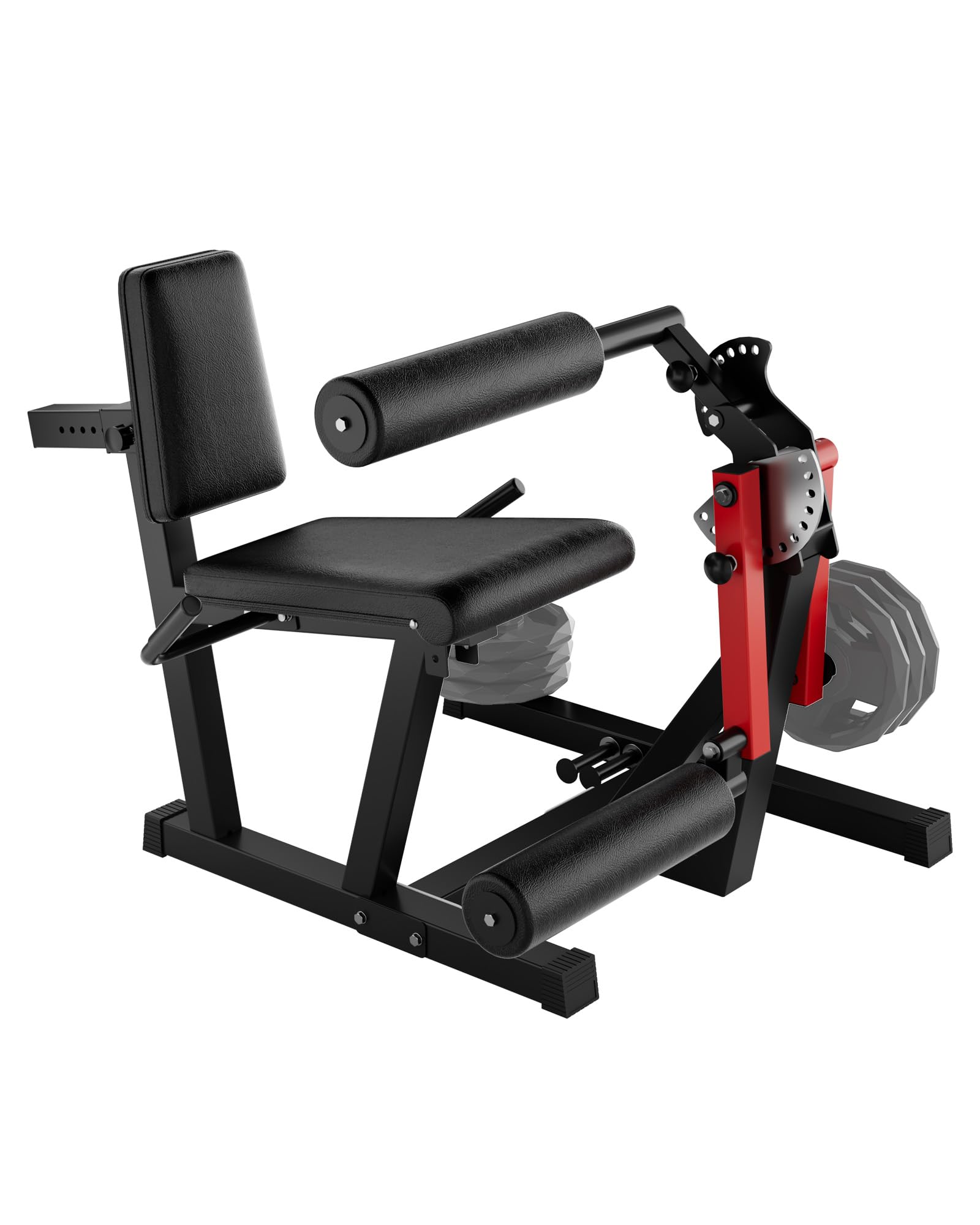 Version 1.0.0 Extensión de piernas, máquina de flexión de piernas, capacidad de 700 libras, acero al carbono y piel sintética, equipo