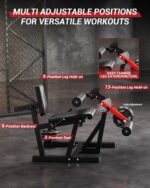 Extensión de piernas, máquina de flexión de piernas, capacidad de 700 libras, acero al carbono y piel sintética, equipo