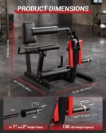 Extensión de piernas, máquina de flexión de piernas, capacidad de 700 libras, acero al carbono y piel sintética, equipo