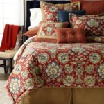 Juego de edredón Nottingham Sherry Kline Pacific Coast Home Furnishings NG_3PC_CF 3 piezas Queen rojo rústico acolchado