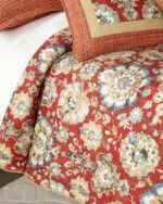 Juego de edredón Nottingham Sherry Kline Pacific Coast Home Furnishings NG_3PC_CF 3 piezas Queen rojo rústico acolchado