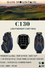 Sun Mountain C130 - Bolsa de golf ligera para hombre, 14 direcciones, modelo 2026