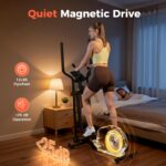 Elíptica plegable YOSUDA E03 zancada 15 pulgadas 16 niveles de resistencia magnética 2 pies cuadrados compacta para casa
