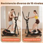 Elíptica plegable YOSUDA E03 zancada 15 pulgadas 16 niveles de resistencia magnética 2 pies cuadrados compacta para casa