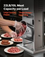 VEVOR Embutidora Eléctrica de Salchichas, 22 LBS / 10 L Embutidora Vertical de Carne, Control de Velocidad Sin Escalones