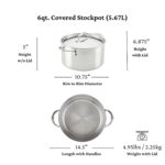 Olla de Acero Inoxidable con Tapa Hestan Culinary ProBond Luxe 31794 Acero Pulido 6 Cuartos de Galón
