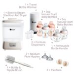 Tommee Tippee Esterilizador y secador eléctrico de vapor para biberones y Natural Start - Set de 14 piezas de biberones,