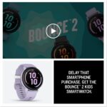Garmin Bounce™ 2, reloj inteligente para niños con funciones de llamadas, mensajes y seguimiento de ubicación, morado cl