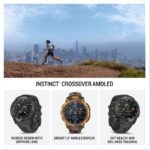 Garmin Instinct® Crossover AMOLED, resistente reloj inteligente híbrido con GPS con manecillas de reloj analógicas y pan