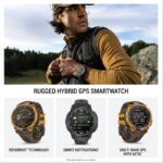Garmin Instinct® Crossover AMOLED, resistente reloj inteligente híbrido con GPS con manecillas de reloj analógicas y pan