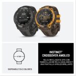 Garmin Instinct® Crossover AMOLED, resistente reloj inteligente híbrido con GPS con manecillas de reloj analógicas y pan
