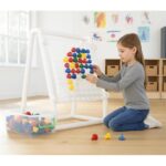 Constructive Playthings Mega Pegboard - 100 clavijas de gran tamaño con soporte y almacenamiento | Manipulativo STEM par