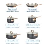 Batería de cocina Viking 40011-9990BCC acero inoxidable 3 capas 10 piezas con tapas de vidrio apto para inducción negro