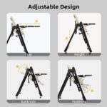 Silla alta sin herramientas con balanceo suave | Configuración de 5 minutos, bandeja extraíble fácil de limpiar y funda