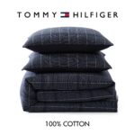 Juego de funda de edredón Tommy Hilfiger Revman International A0007435 percal algodón teñido con hilo tamaño Queen 3 pie