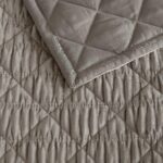 Juego de edredón King terciopelo aplastado marrón Vera Wang Revman International A0005943 3 piezas con fundas de almohad