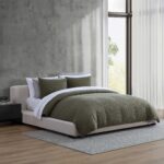 Juego de edredón Queen Vera Wang Revman International A0005836 matelasse mezcla algodón reverso percal 3 piezas texturiz