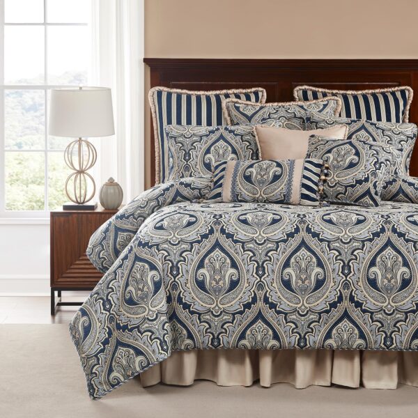 Juego de edredon jacquard Concord Austin Horn Classics Pacific Coast Home Furnishings CON-KG3PC-D talla King 3 piezas az
