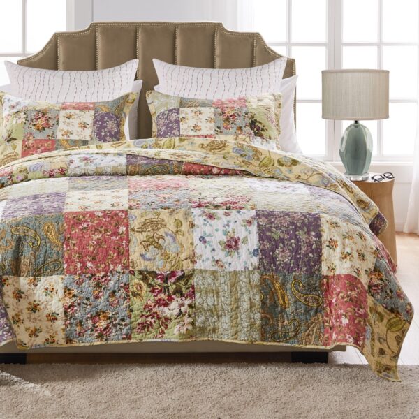 Colcha de retazos Greenland Home Fashions Blooming Prairie GL-0910NKES algodón 100% 5 piezas King Cal King