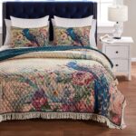 Juego de edredón Greenland Home Fashions Eden GL-2001EMSQES vintage pavo real con flecos fundas europeas 5 piezas matrim