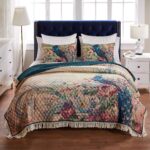 Juego de edredón Greenland Home Fashions Eden GL-2001EMSQES vintage pavo real con flecos fundas europeas 5 piezas matrim