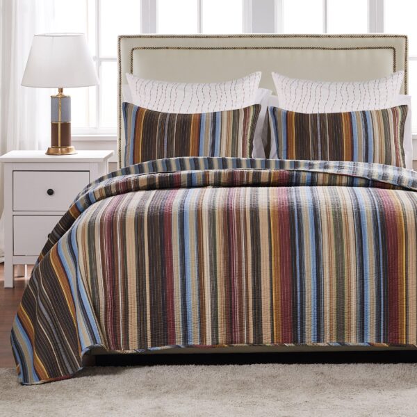 Juego de edredón reversible Greenland Home Fashions GL-1603NMSKES Durango 100% algodón 5 piezas tamaño King Cal King ton