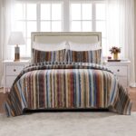 Juego de edredón reversible Greenland Home Fashions GL-1603NMSKES Durango 100% algodón 5 piezas tamaño King Cal King ton