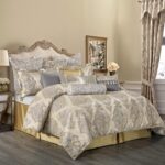 Edredón jacquard damasco TOPLUXE LM-9Rome-Queen juego 9 piezas todas las estaciones fundas europeas falda de cama Queen