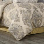 Edredón jacquard damasco TOPLUXE LM-9Rome-Queen juego 9 piezas todas las estaciones fundas europeas falda de cama Queen