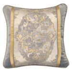 Edredón jacquard damasco TOPLUXE LM-9Rome-Queen juego 9 piezas todas las estaciones fundas europeas falda de cama Queen