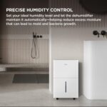 Deshumidificador TCL T50DC9R 50 Pintas portátil control preciso de humedad drenaje continuo para hogar ático y garaje