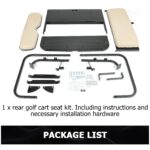 ECOTRIC Kit de Asiento Trasero Abatible para Carrito de Golf Compatible con Yamaha Drive G29 2007-2016 Asiento Trasero A