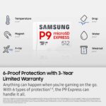 Samsung P9 Express - Tarjeta microSD Express, tarjeta de memoria microSDXC de 512 GB, hasta 800 MB/s, para Nintendo Swit