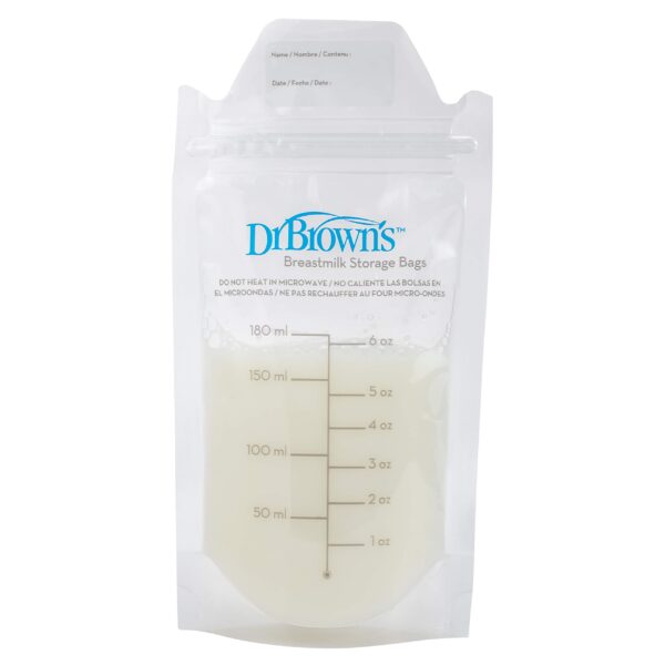 Dr. Brown's Bolsas de almacenamiento de leche materna, desechables y duraderas para congelar y calentar leche materna, (