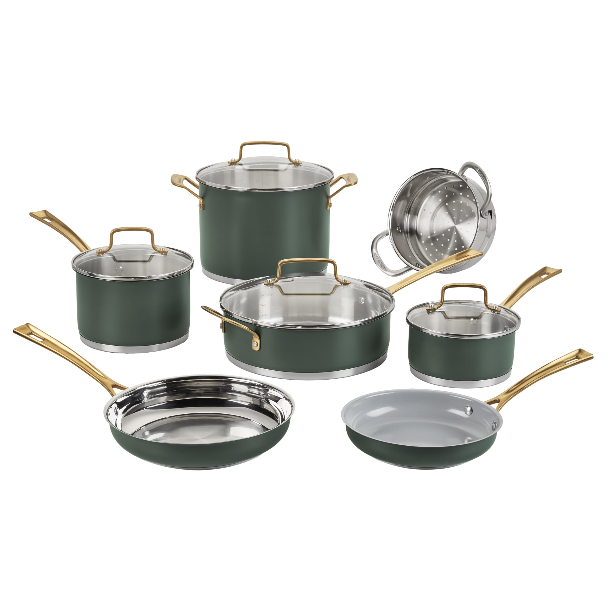 Version 1.0.0 Batería de cocina Cuisinart MT89G-11 juego de ollas y sartenes de acero inoxidable 11 piezas tomillo mate