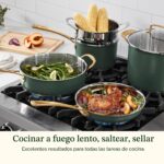 Batería de cocina Cuisinart MT89G-11 juego de ollas y sartenes de acero inoxidable 11 piezas tomillo mate