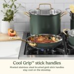 Batería de cocina Cuisinart MT89G-11 juego de ollas y sartenes de acero inoxidable 11 piezas tomillo mate