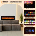 Chimenea Eléctrica DEXSO Fireplace 50 Pulgadas WiFi Alexa 5000 BTU 750/1500W Empotrada/Pared