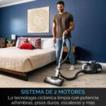 Aspiradora Vertical Sin Bolsa Kenmore DC5070.01 Serie 500 2 Motores Ciclónicos Filtro HEPA Cepillo Anti-Pelo Cable 24 Pi