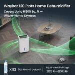 Deshumidificador Waykar YDZ 120 Pintas para Espacios hasta 6,500 Pies Cuadrados, Energy Star, con Manguera de Drenaje y