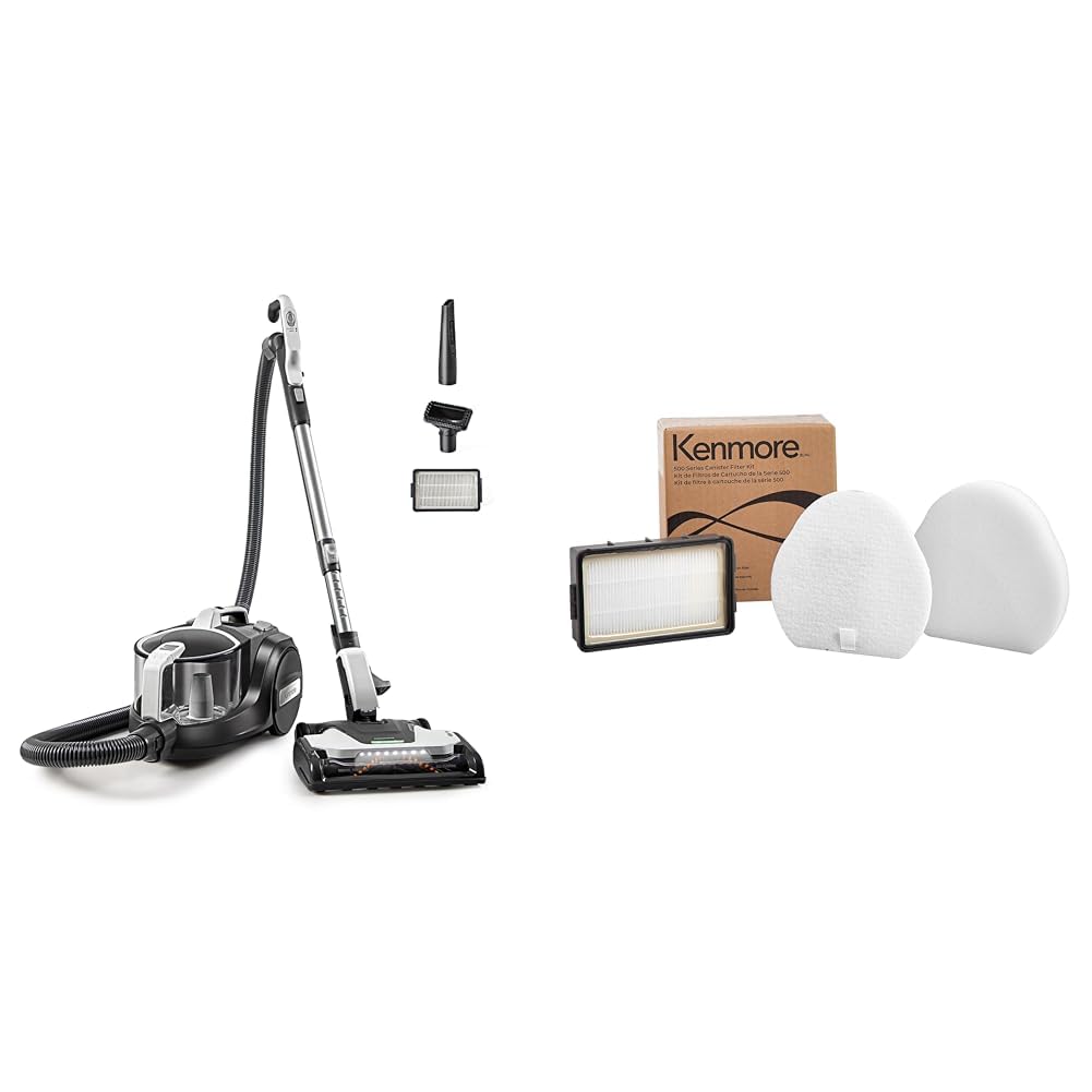 Version 1.0.0 Kit Filtro Reemplazo HEPA Kenmore DC5070.01 Serie 500 Aspiradora KC1040 sin Bolsa Cilíndrica