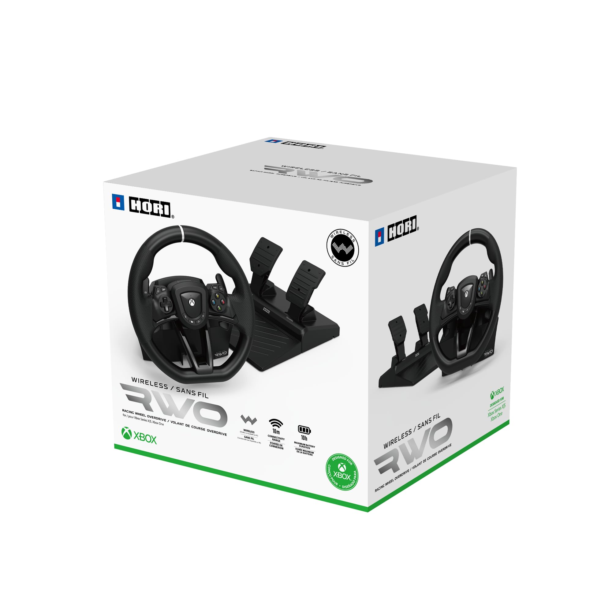 Version 1.0.0 Volante de carreras inalámbrico HORI Overdrive MBS-016U 11 pulgadas pedales Xbox Series X|S Xbox One