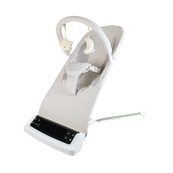 Nuby Asiento inflable de lujo para bebé, portátil, con música, sonidos divertidos y vibraciones relajantes, pantalla dig
