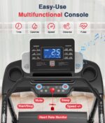 Caminadora Redliro JK15F para Adultos Mayores Plegable Pasamanos Laterales y Frontal Capacidad 400 Libras Inclinacion 0-