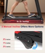 Caminadora Redliro JK15F para Adultos Mayores Plegable Pasamanos Laterales y Frontal Capacidad 400 Libras Inclinacion 0-