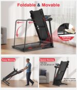 Caminadora Redliro JK15F para Adultos Mayores Plegable Pasamanos Laterales y Frontal Capacidad 400 Libras Inclinacion 0-