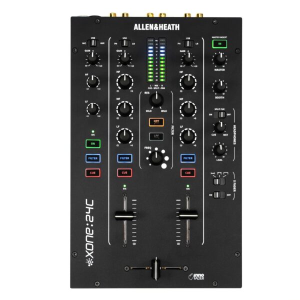 XONE: 24C Mezclador DJ analógico de 2+1 canales con interfaz