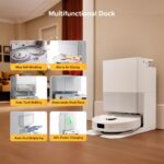 Robot aspirador y trapeador roborock Qrevo S5V 12000Pa FlexiArm succión 10mm elevación mopa secado aire caliente